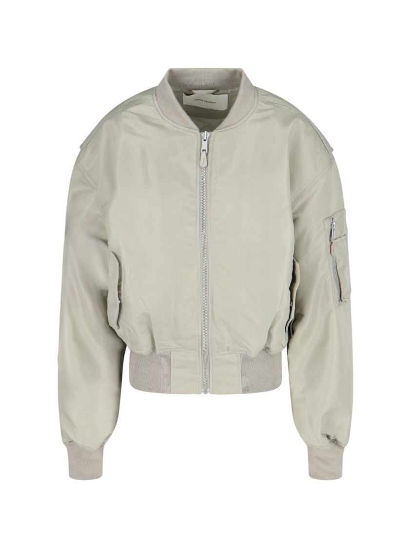 Entire Studios "broad" Zip Bomber Jacket Grey