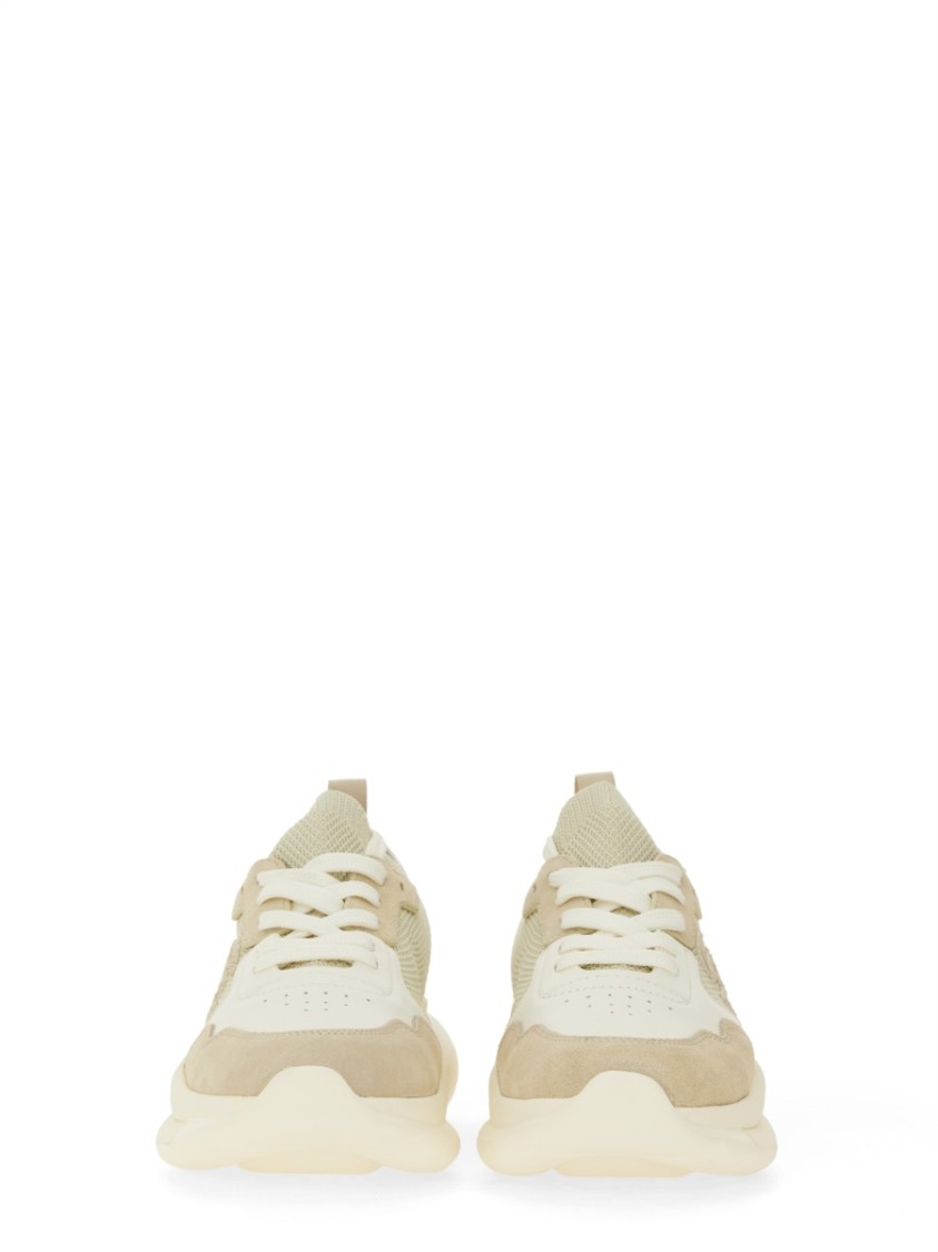 STUART WEITZMAN STUART WEITZMAN TEXTURED MESH AND LEATHER SNEAKERS WITH CHUNKY SOLE 