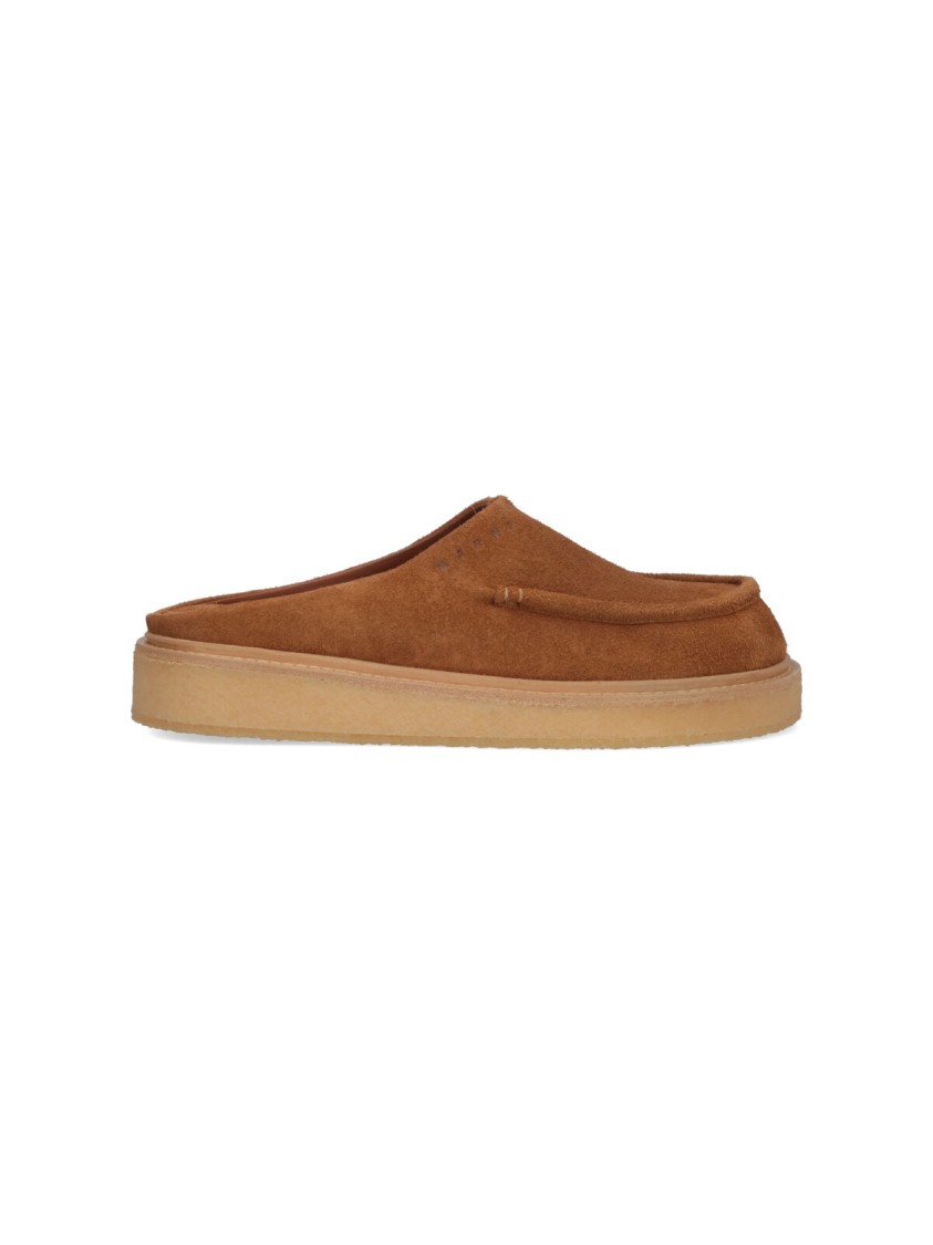 Marni Suede Sabots – Brown