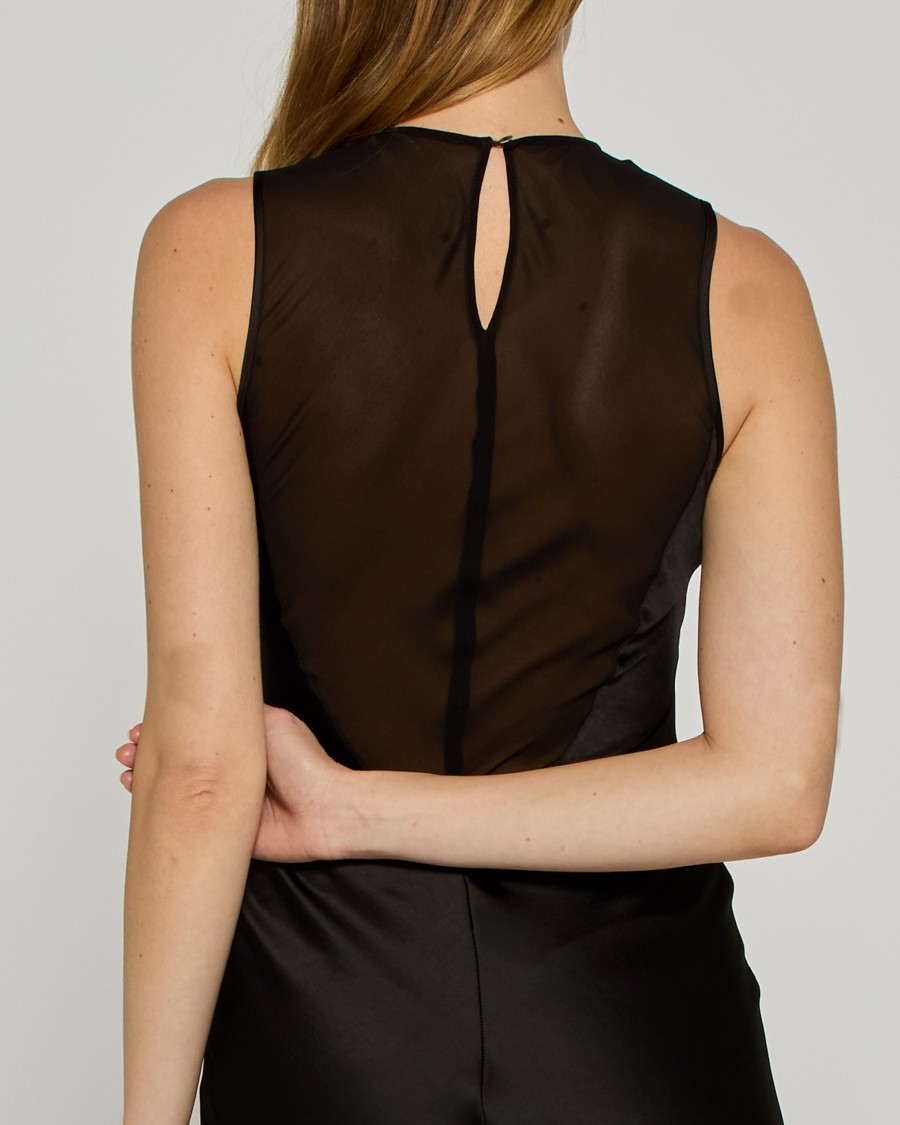 Serena Bute Georgette Evening Dress - Black
