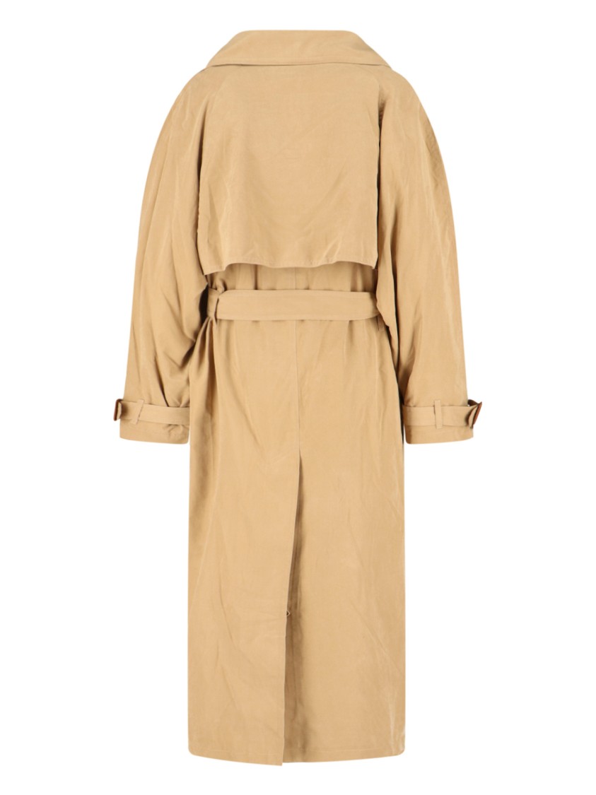Isabel Marant Long Belted Double-breasted Jacket With Sophisticated Cuffs In Brown