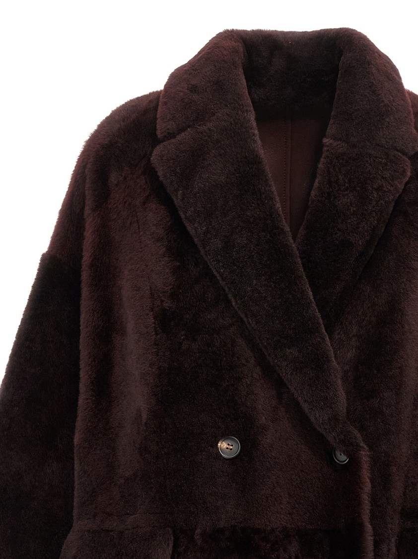 Brunello Cucinelli Double-breasted Reversible Fur Jacket With Front Pockets