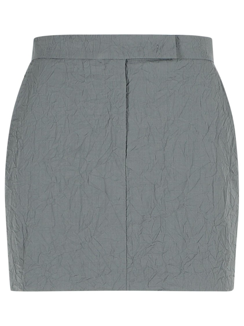 Max Mara Grey Wool Mini Skirt In Grey