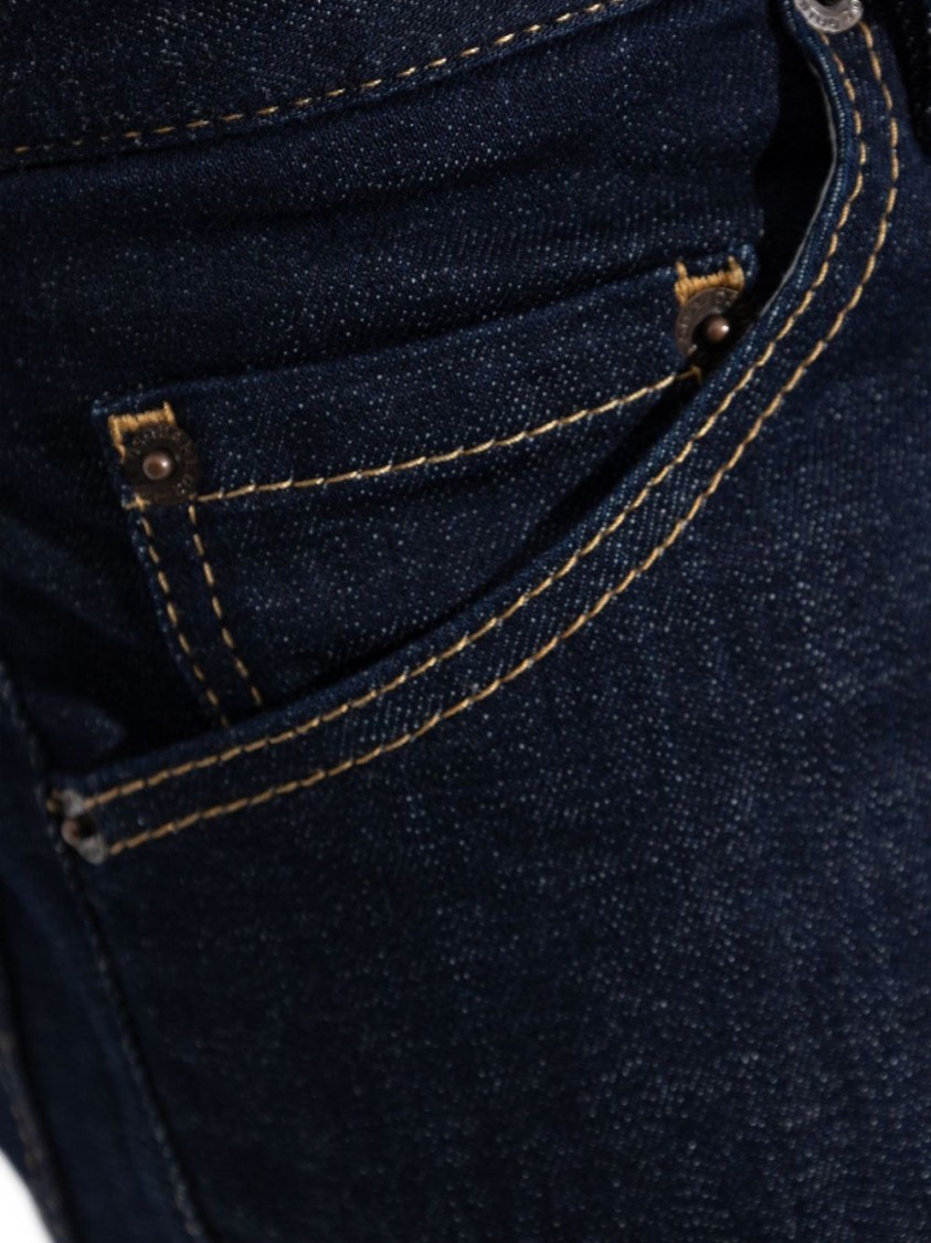 Dsquared2 Blue Jeans With Belt Loops And Logo Patch On The Rear In Black