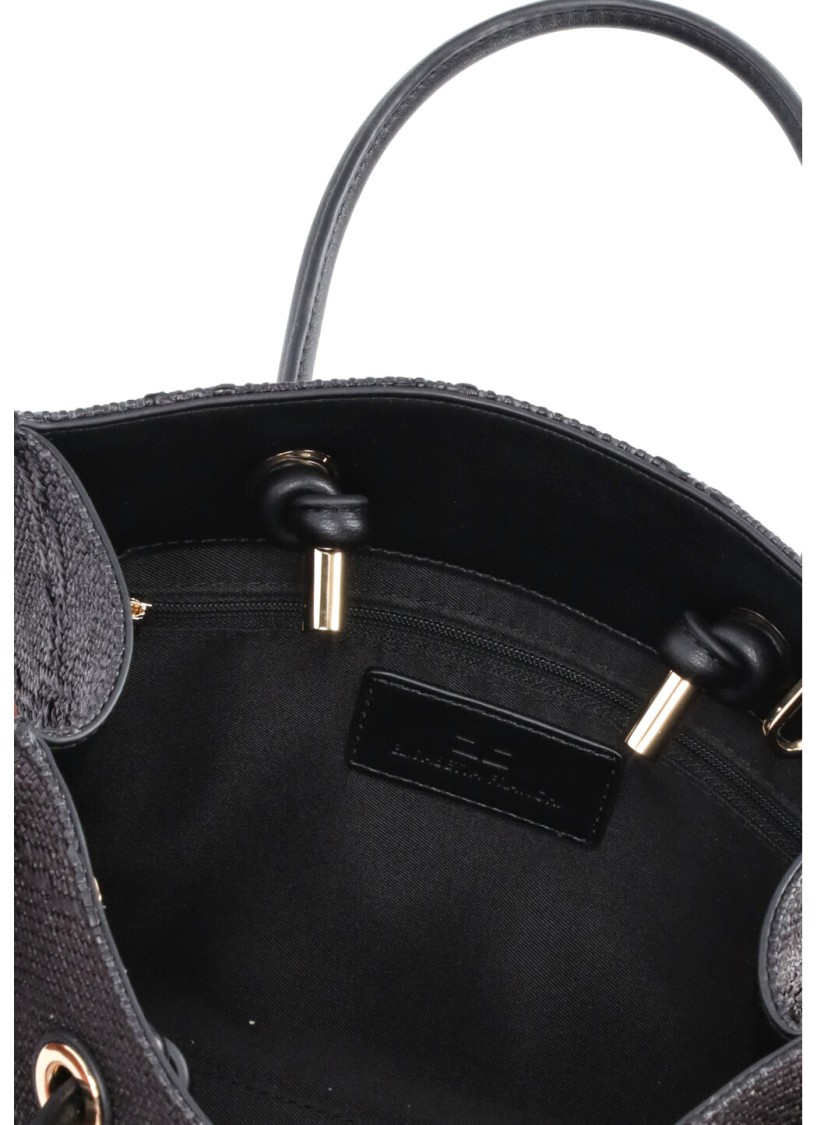 Elisabetta Franchi Black Canvas Bag