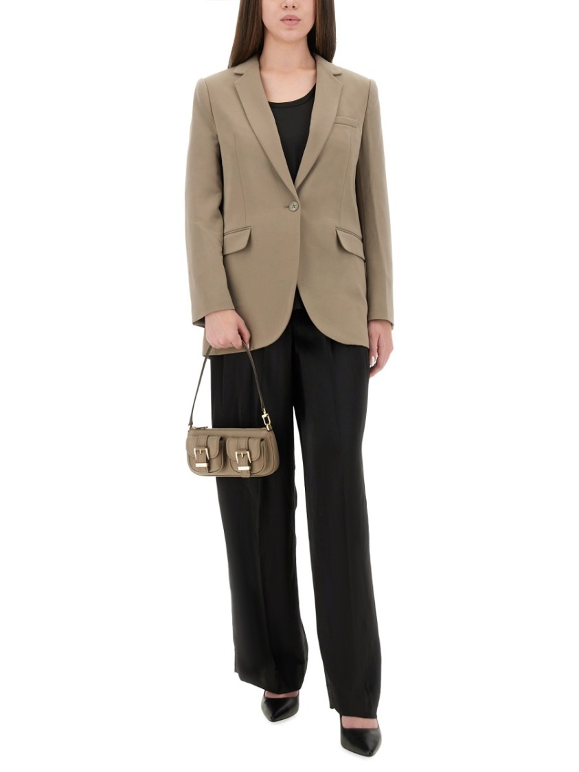 Michael Michael Kors High-waisted Wide Leg Pants With Pleated Front In Black