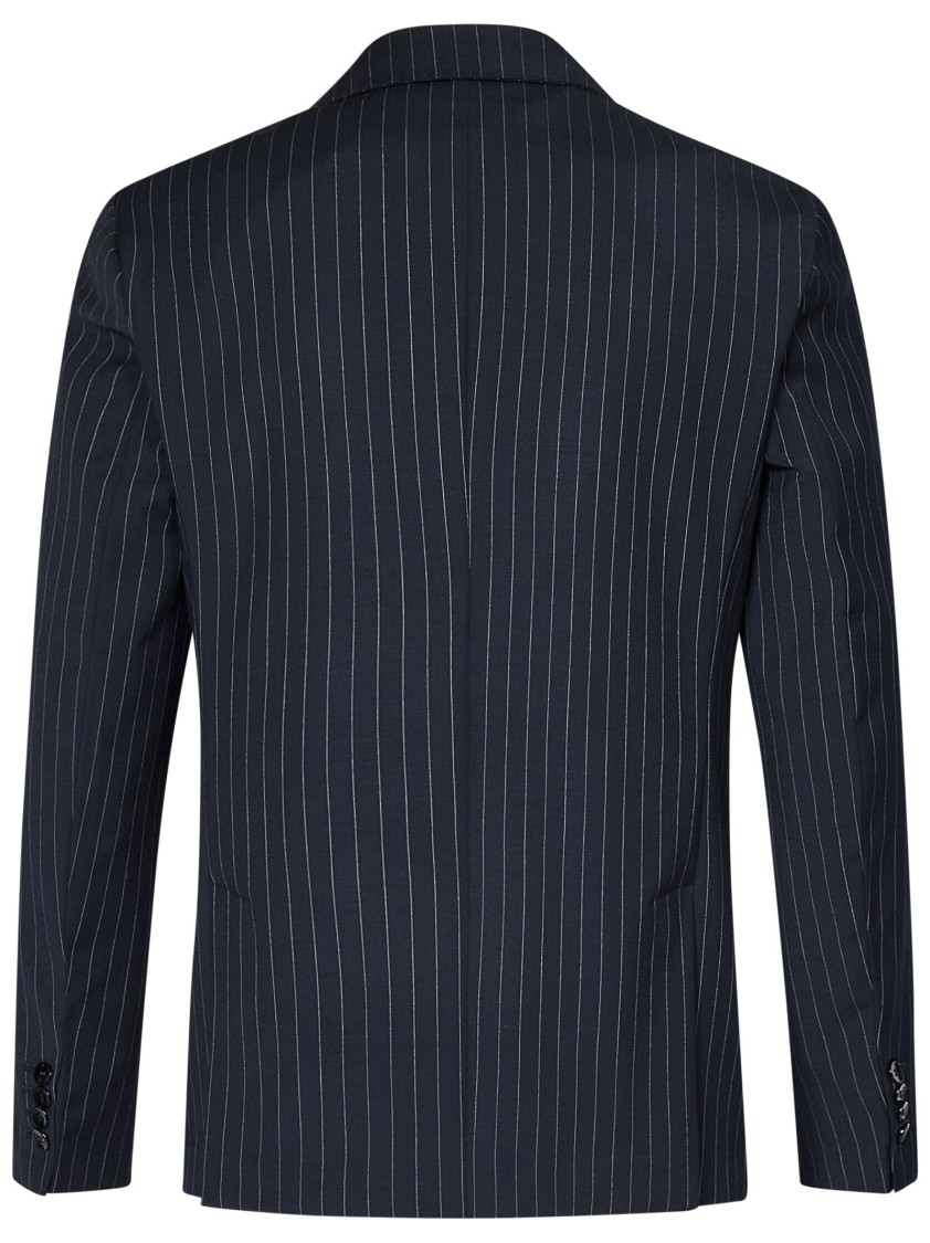 Shop Michael Coal Navy Blue Wool Blend Double-breasted Blazer