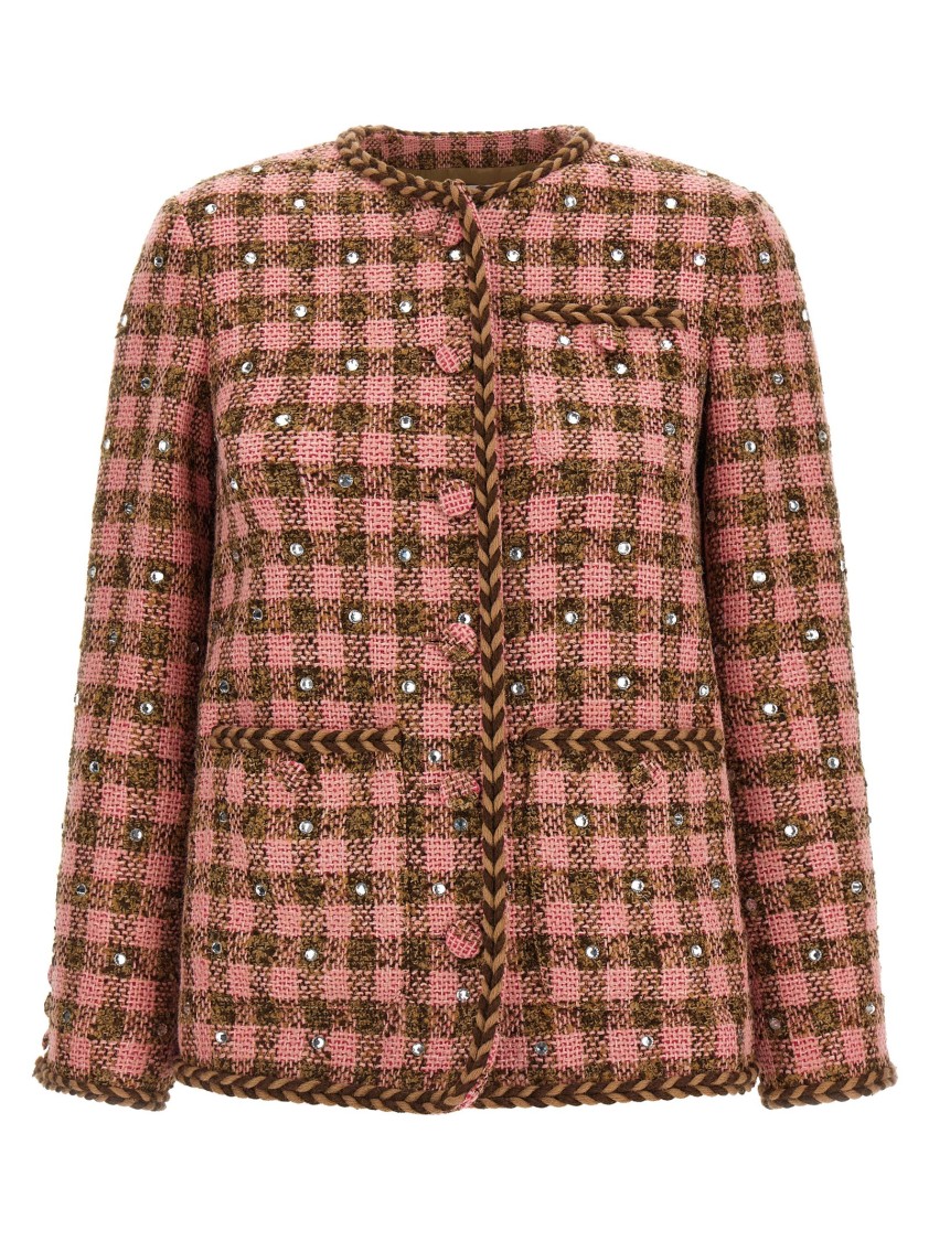 Giuseppe Di Morabito Women Rhinestone Blazer Jacket In Brown