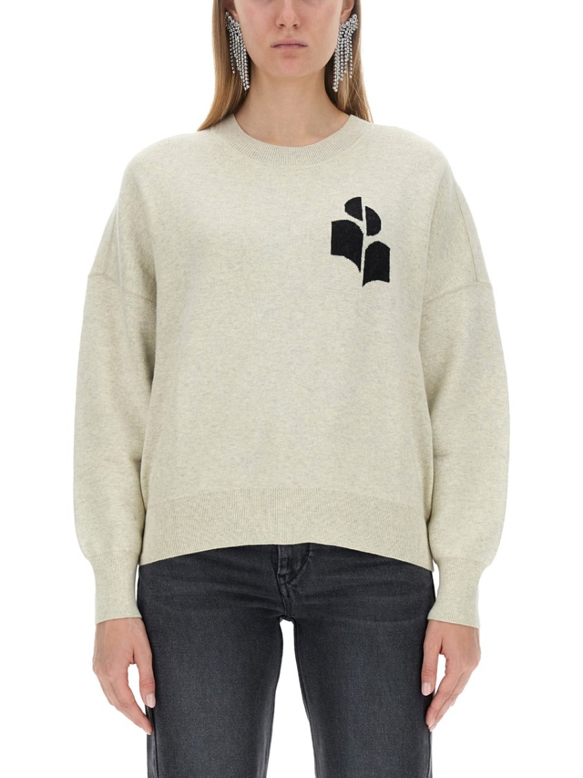 Isabel Marant Étoile Isabel Marant Etoile Marisans Sweater With Logo Intarsia In Grey