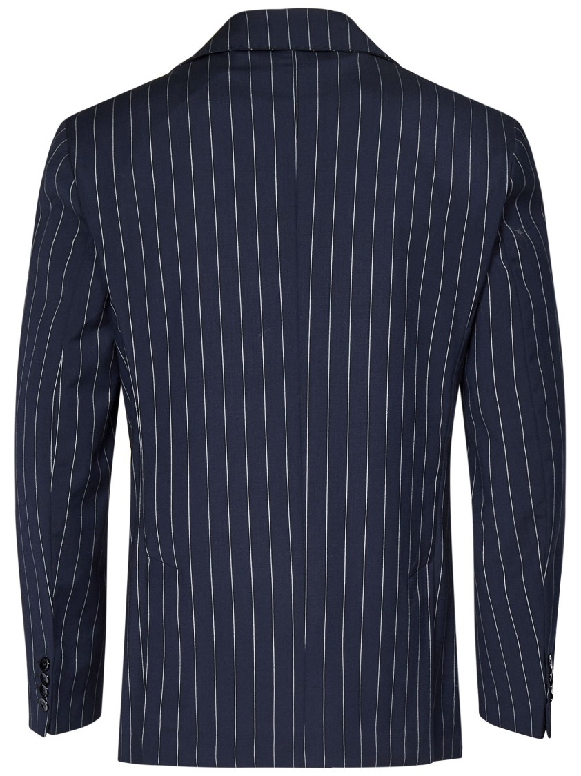 MICHAEL COAL MICHAEL COAL NAVY WOOL BLEND SINGLE-BREASTED BLAZER