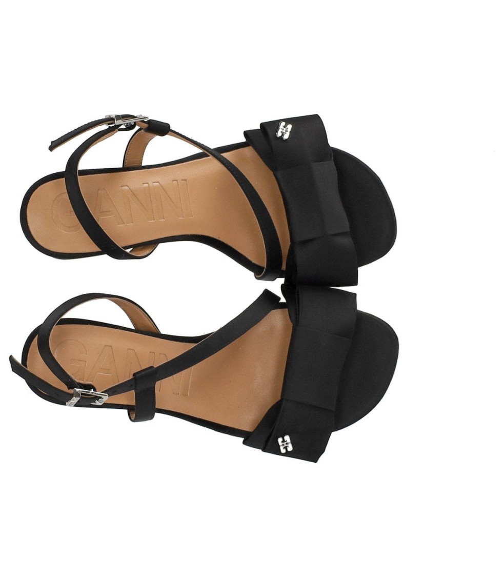 サンダル・ミュール Ganni Satin Black Heeled Sandal Ganni Satin Black Heeled Sandal | ModeSens