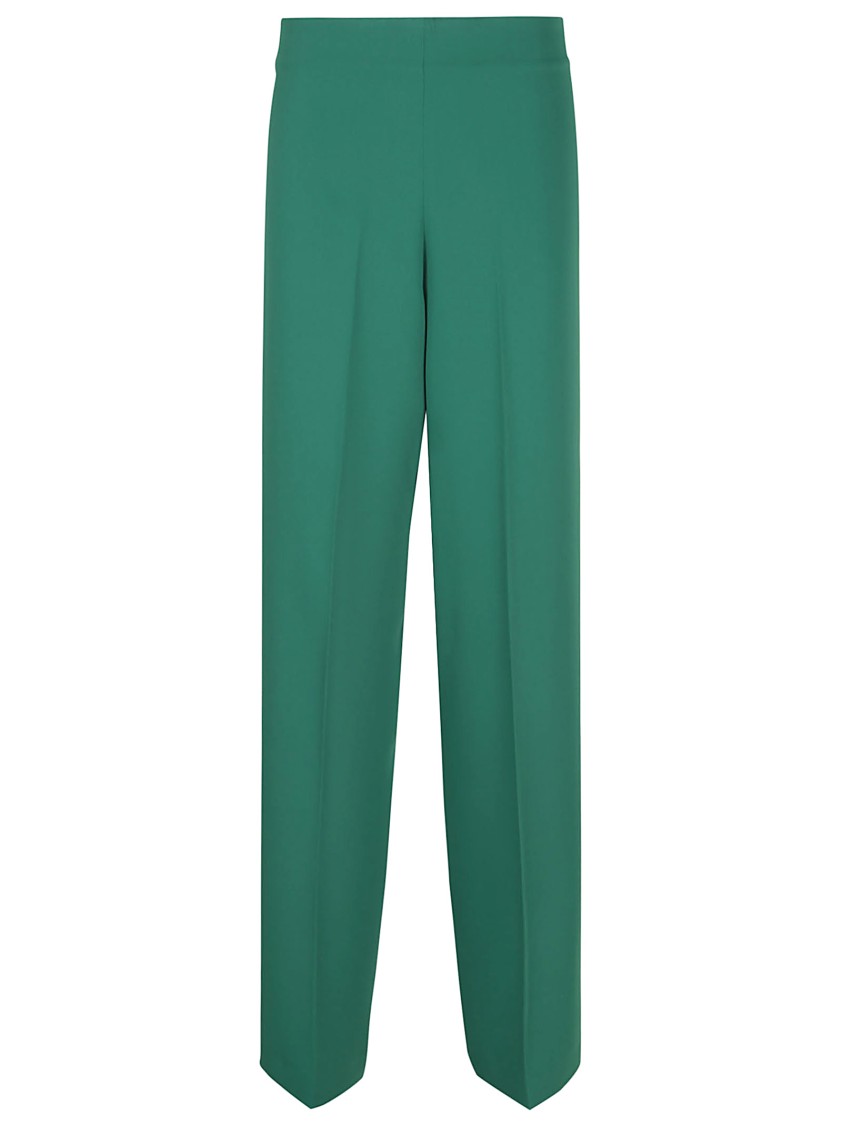 P.a.r.o.s.h Parosh Straight-leg Trousers With High Waist And Polished Draping In Green