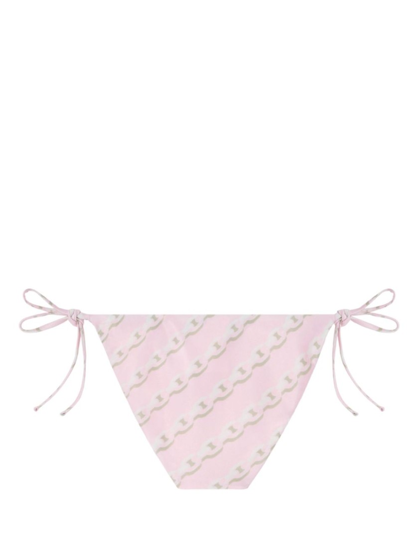 Versace Pink Silk Bikini Briefs With Graphic Print In Pink