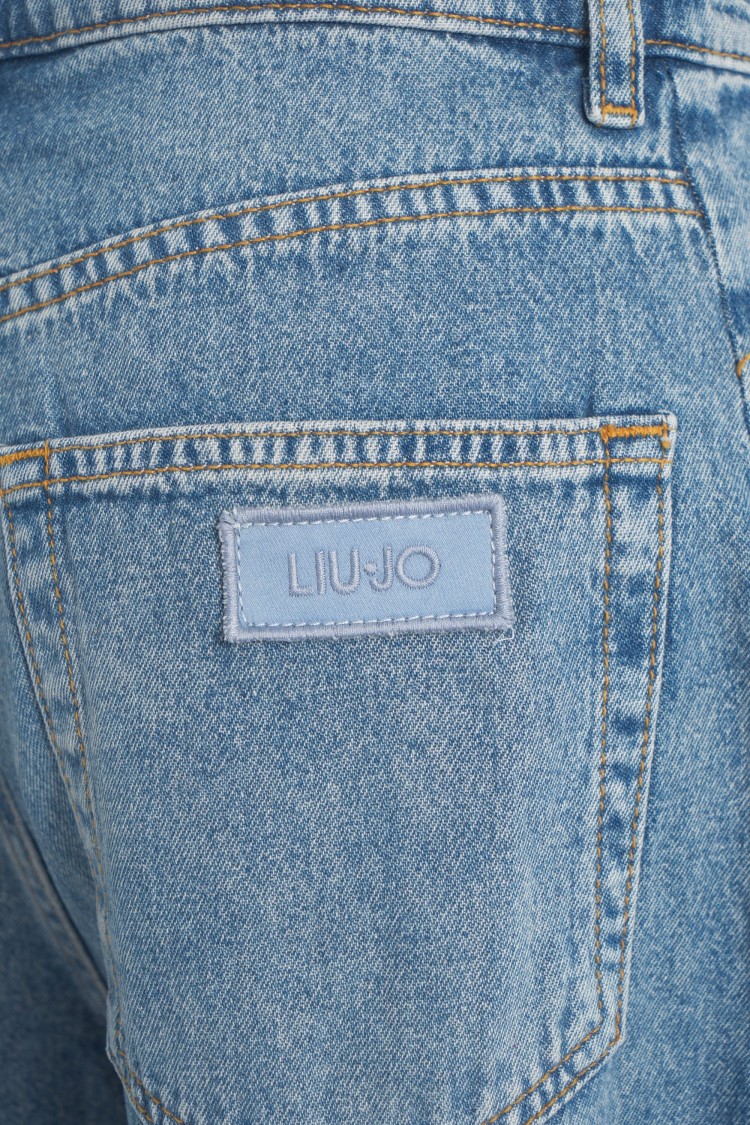Liu •jo Liu Jo Barrel Leg Jeans With Fringed Hem