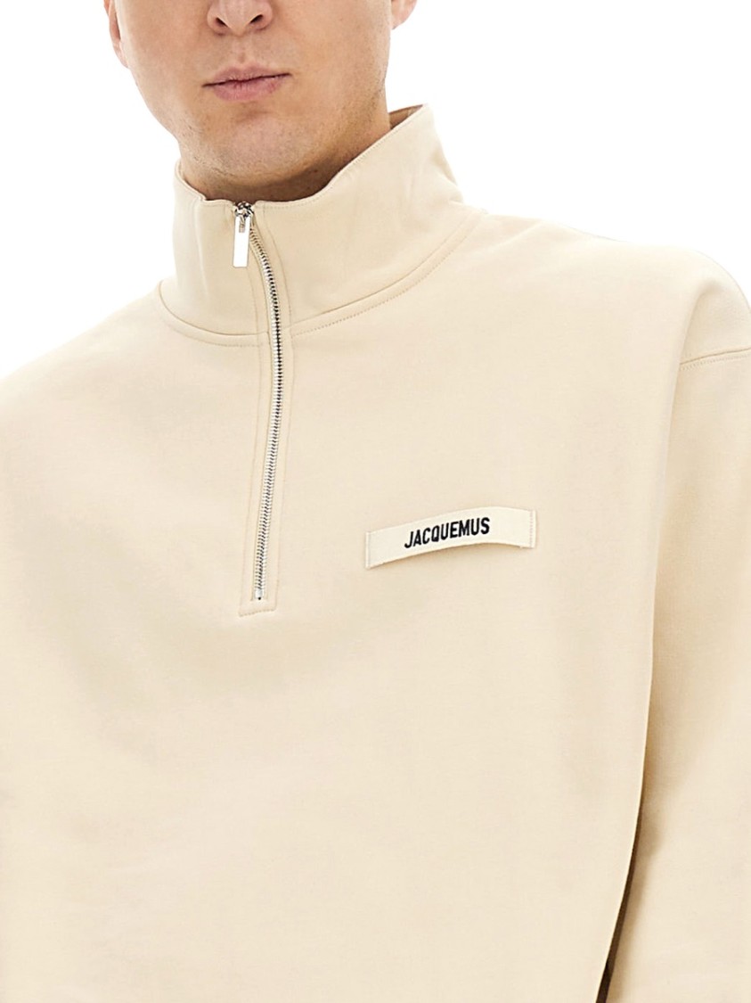 Jacquemus High Collar Half-zip Grosgrain Sweatshirt