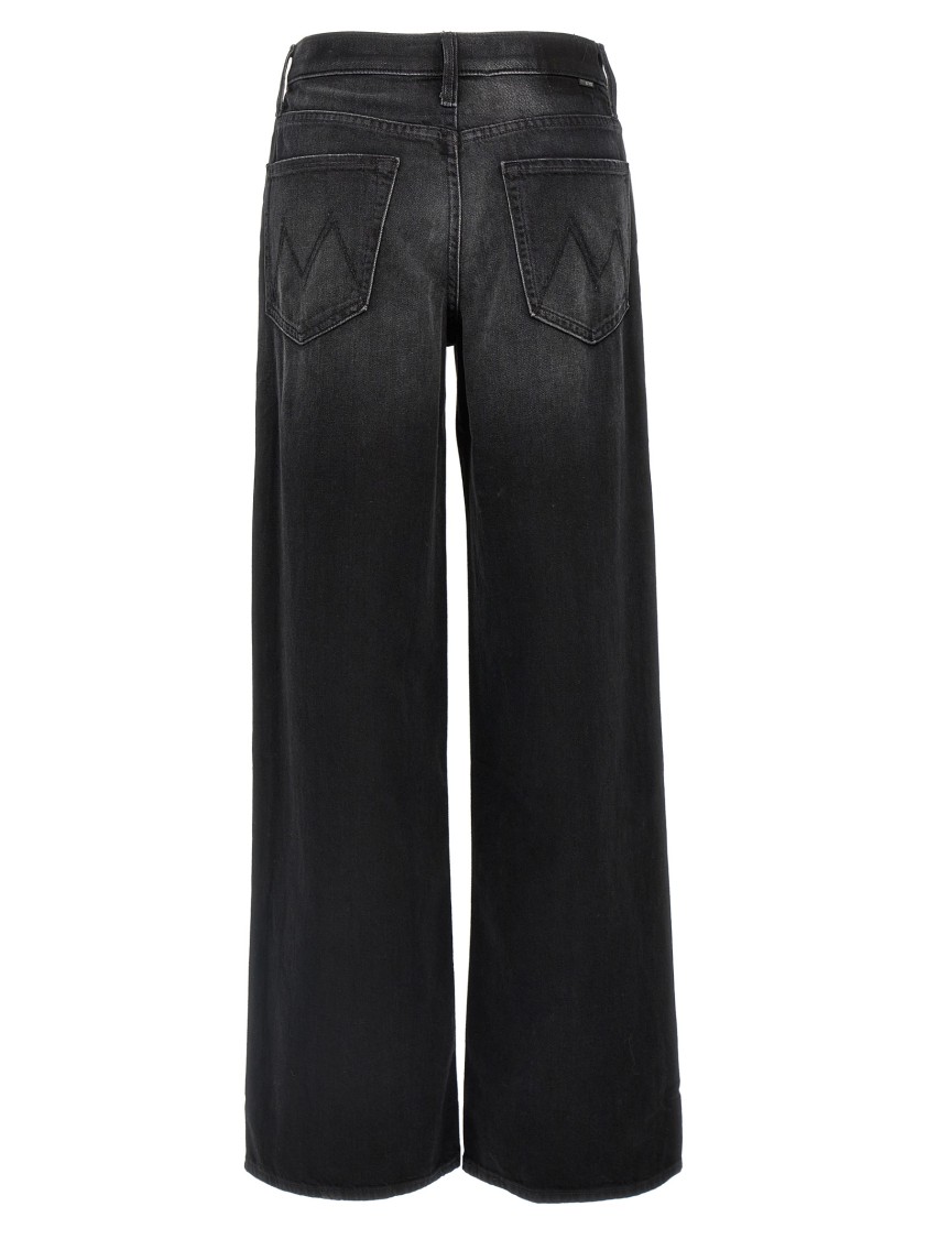 Mother Jeans Hustler Roller Sneak Fray In Black