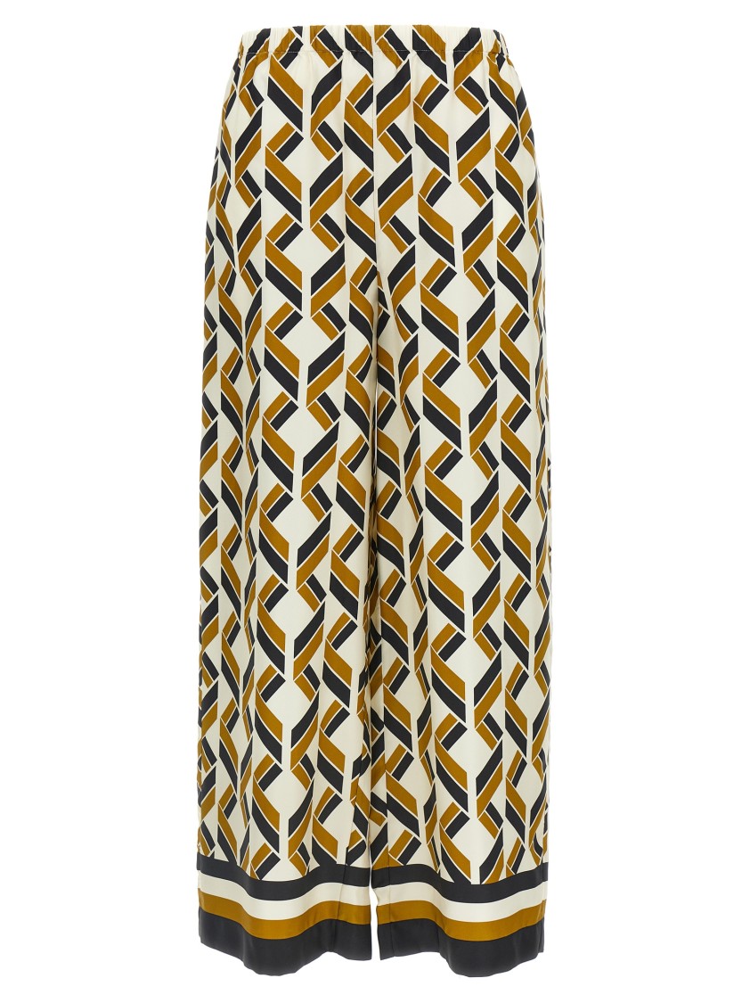 Eres Geometric-print Elastic-waist Trousers In Gold