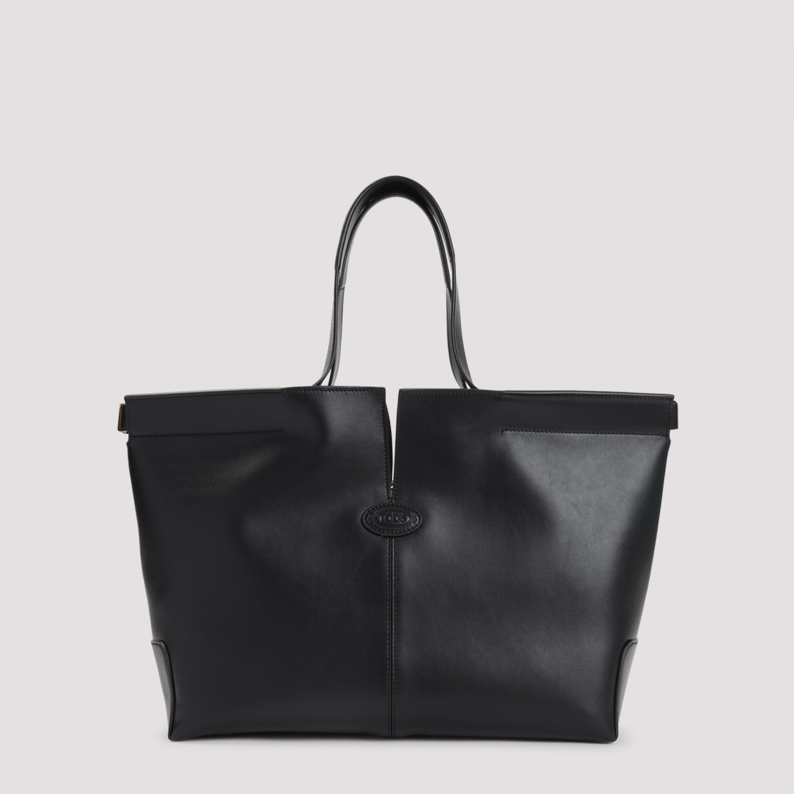 Tod's Black Leather Shoulder Bag With Structured Silhouette In Black