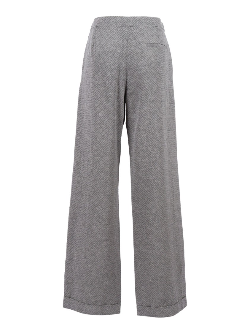 Emporio Armani -Leg Trousers With Herringbone Pattern And