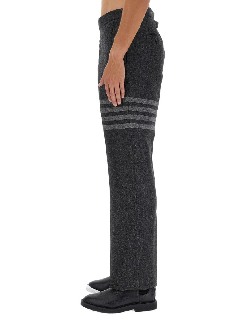 Shop Thom Browne Tweed Pants In Grey
