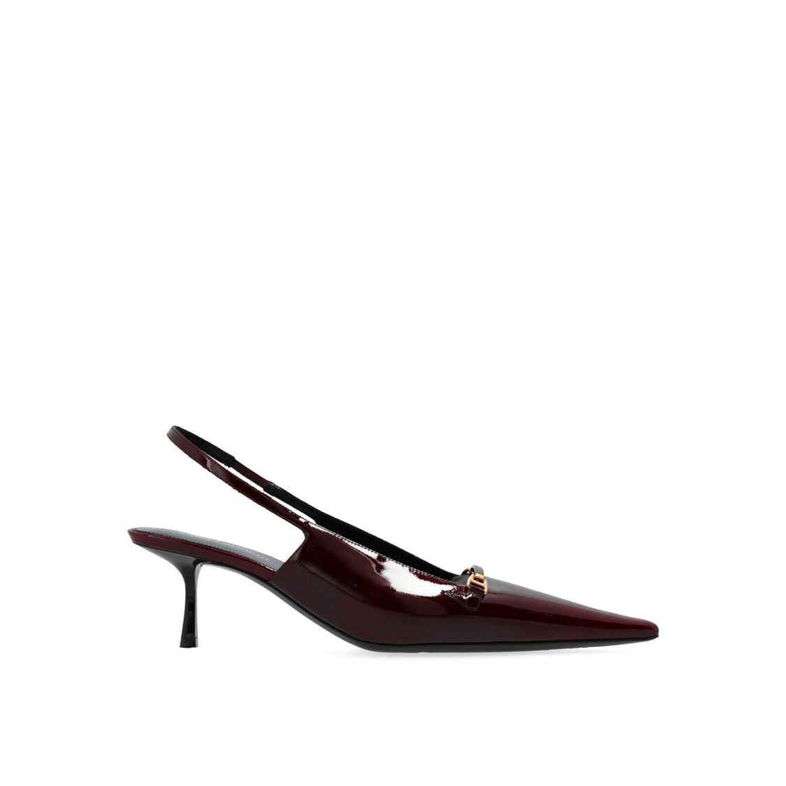 Saint Laurent Hermione Leather Kitten Slingback Pumps In Black