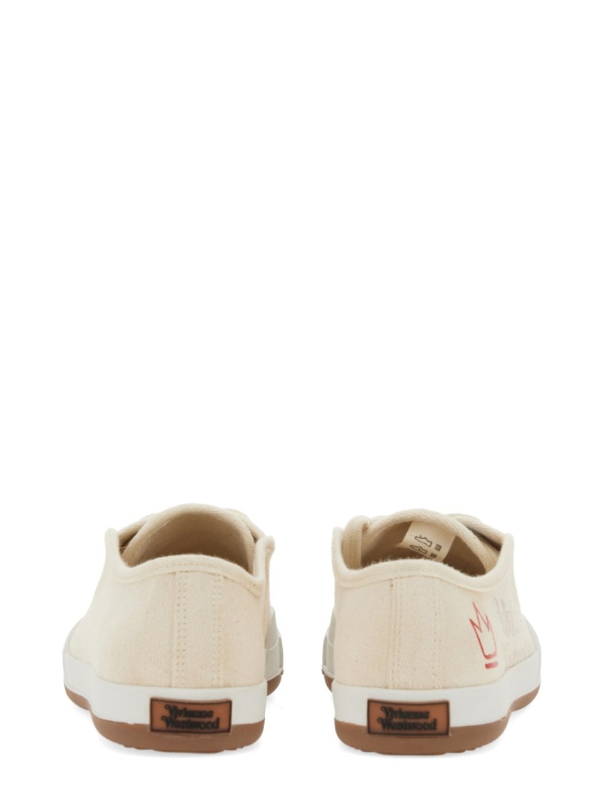 Vivienne Westwood Logo-print Low-top Sneakers In Neutrals