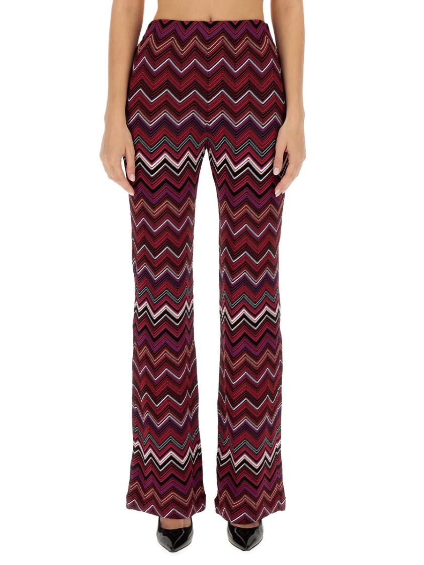 Shop Missoni Flare Fit Pants In Multicolor