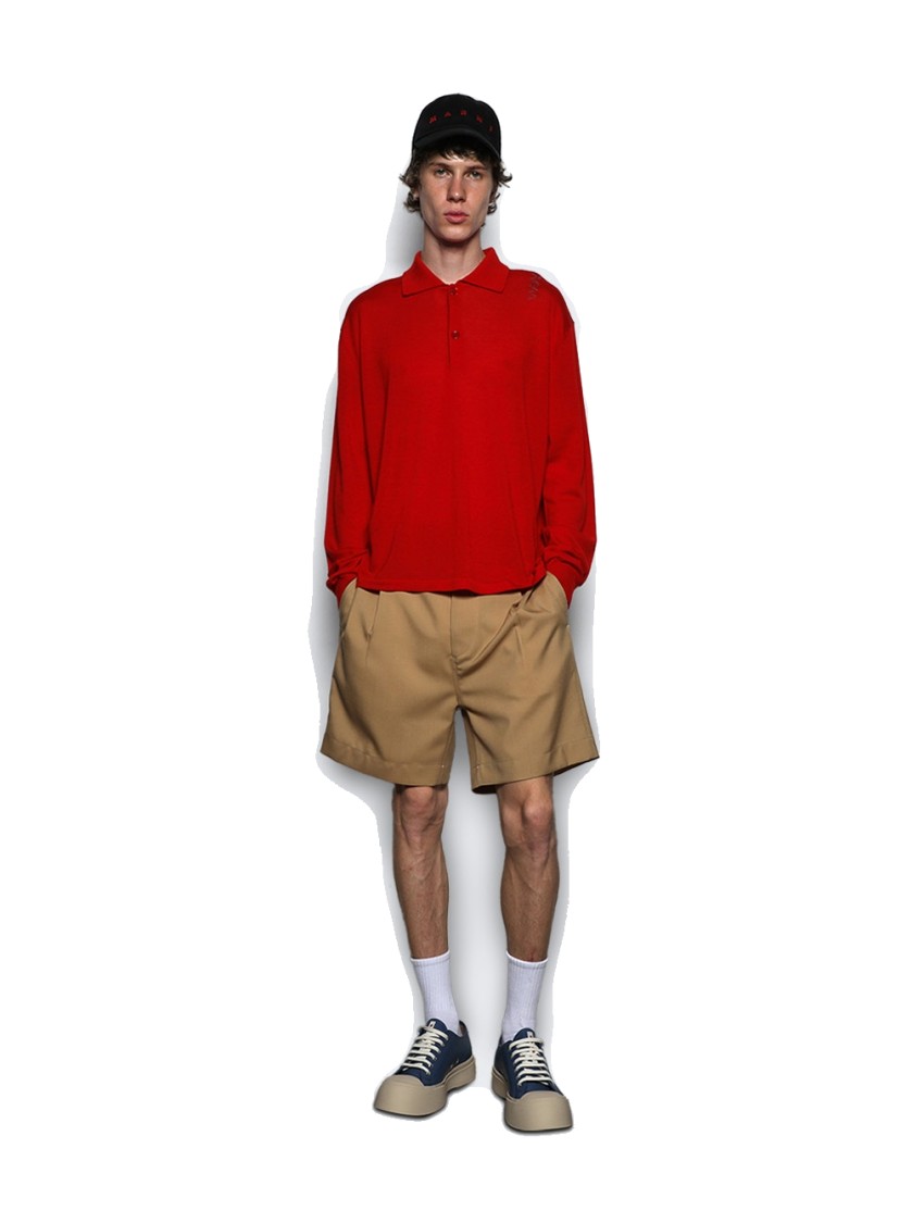 Shop Marni Polo Shirt Red