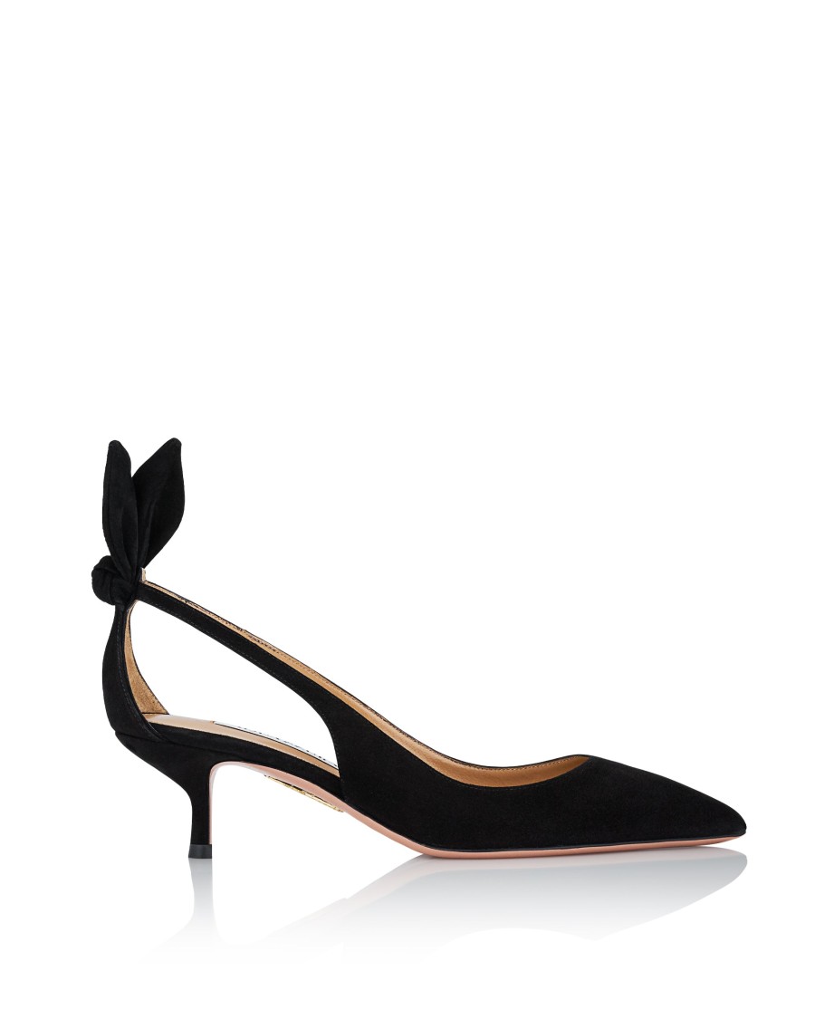 Aquazzura 50 Bow-tie Suede Pumps