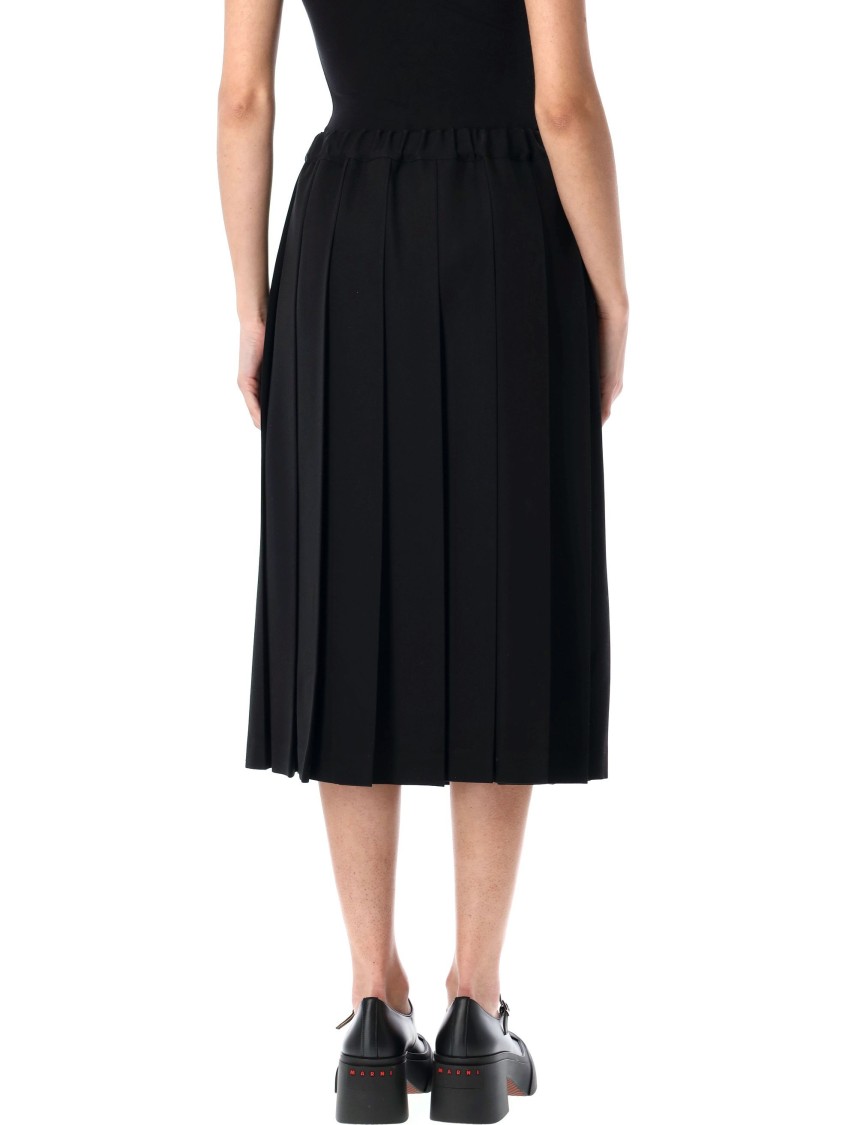 Shop Comme Des Garçons Pleated Midi Skirt