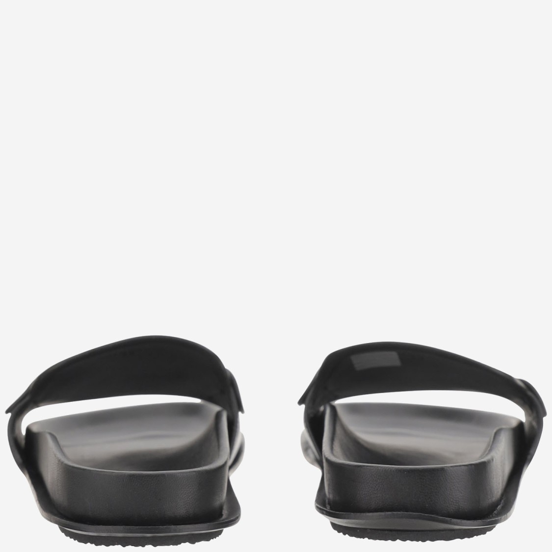 Jacquemus Leather Mocassin Sandal In Black