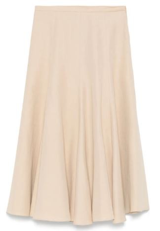 Shop Fabiana Filippi Beige Gonna In Viscosa E Lino In Neutrals
