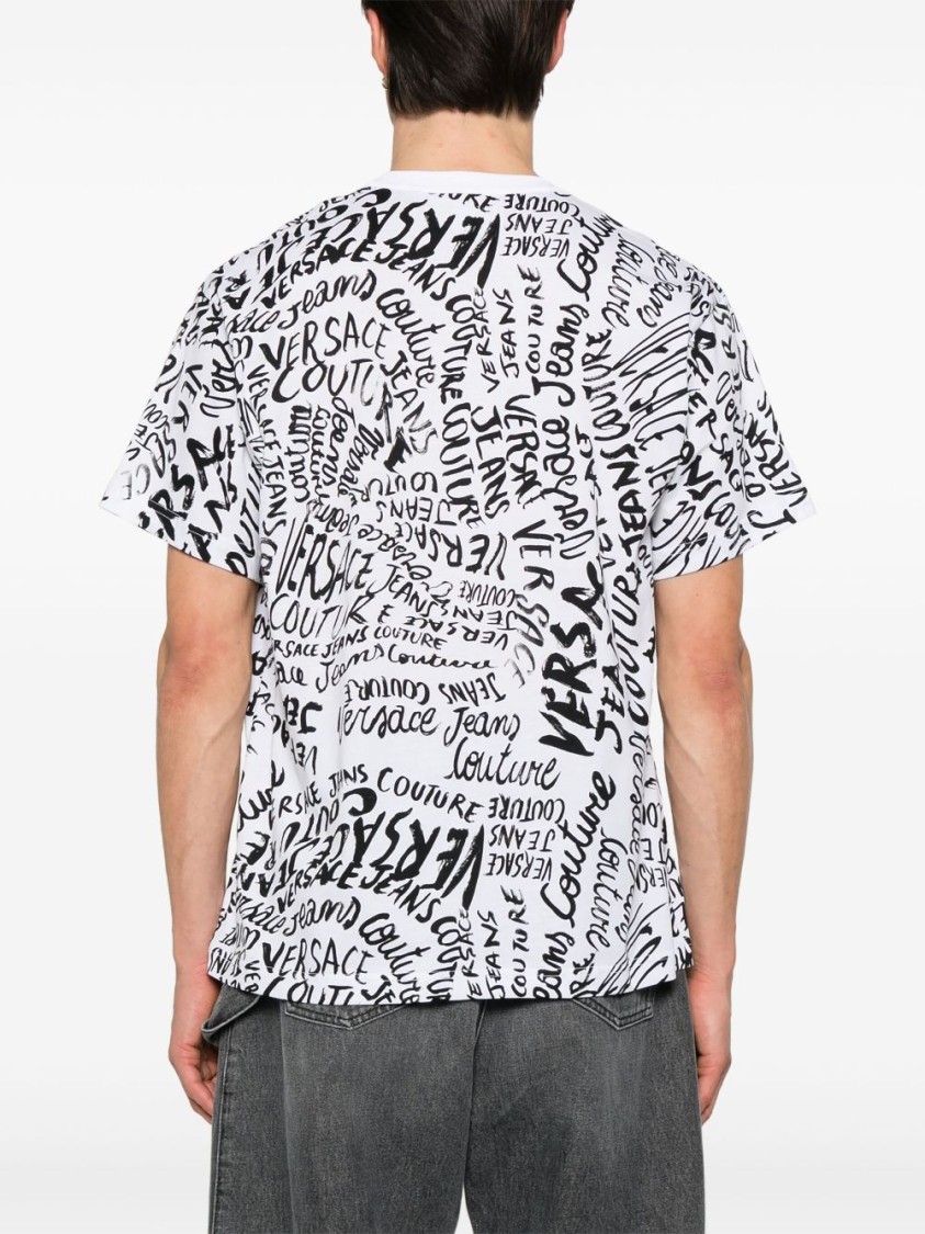 Shop Versace Jeans Couture Black Cotton T-shirt