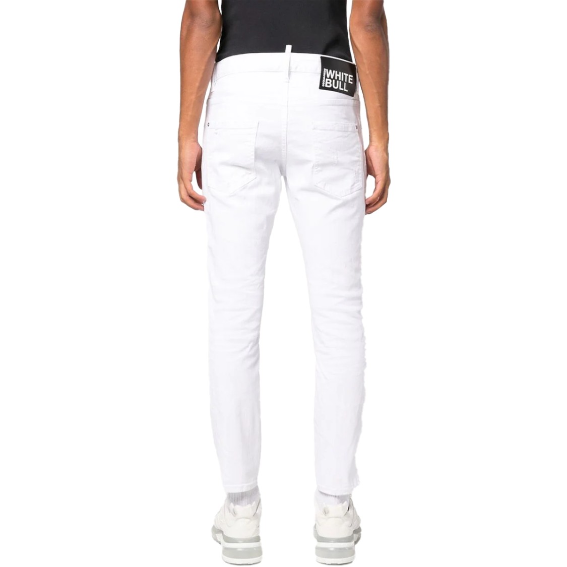 Shop Dsquared2 Ripped Tapered Skinny Cut In White