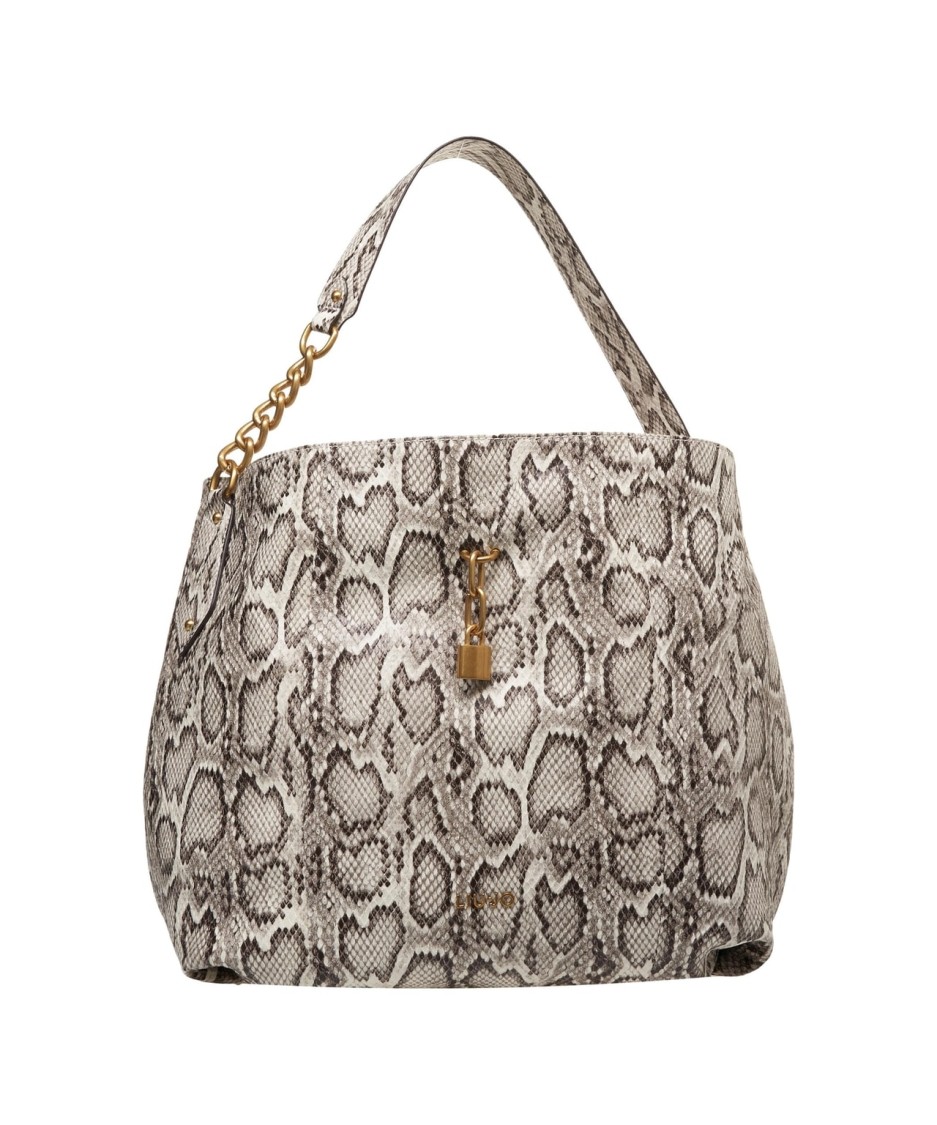 Liu •jo Liu Jo Grey Snake Pattern Shopper Bag