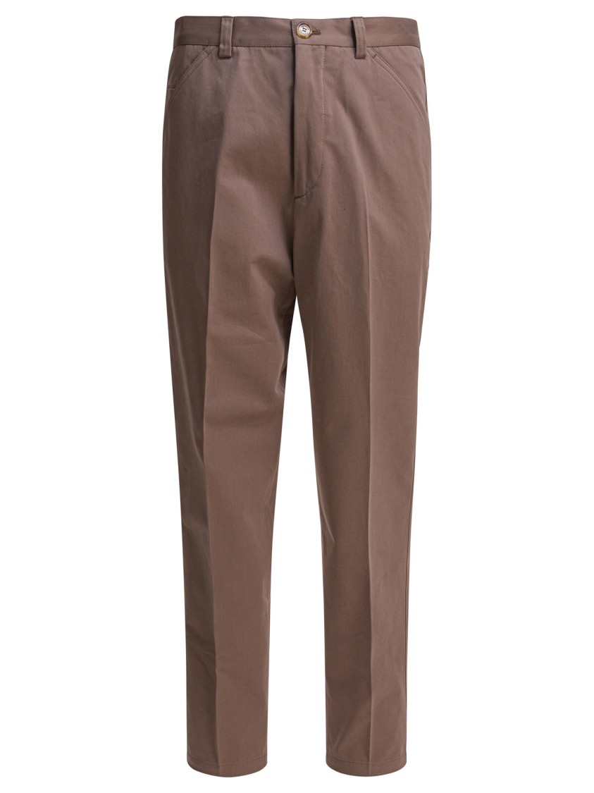 Brunello Cucinelli Tailored Trousers With Back Pockets And Belt Loops In Brown