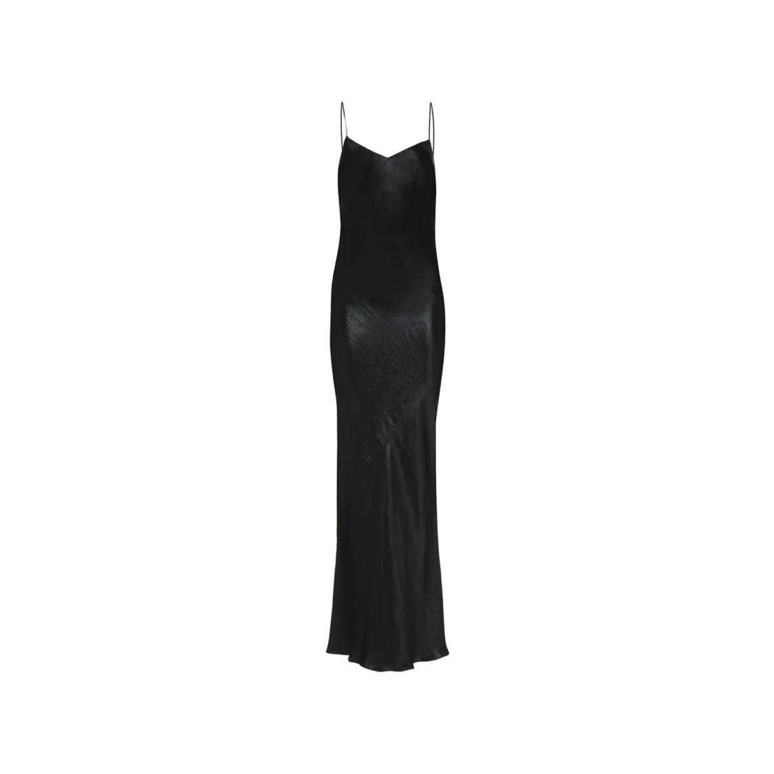 Saint Laurent Satin Long Dress Maxi in Black | THE LIST
