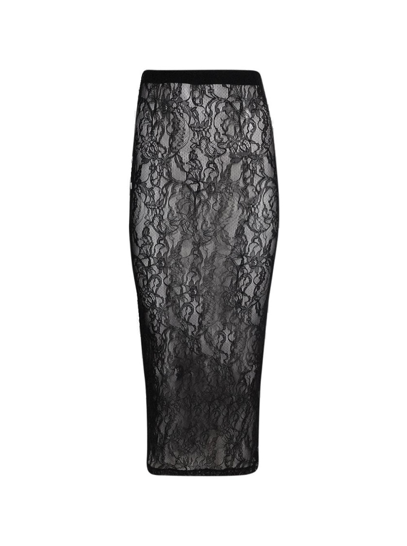 Wardrobe.nyc Lace Tube Skirt Black