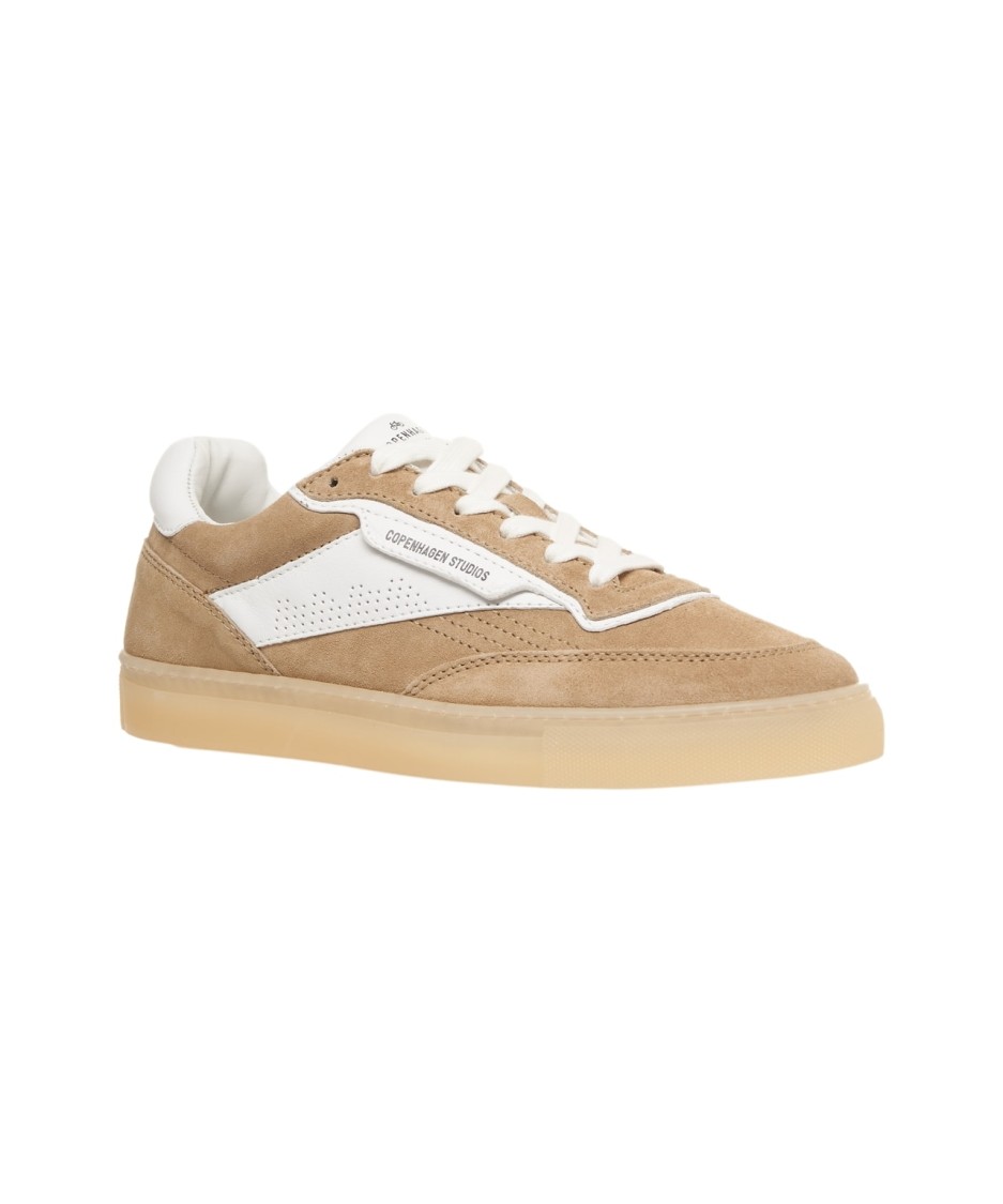 Copenhagen Beige Leather Sneakers With Unique Heel Detail In Neutrals