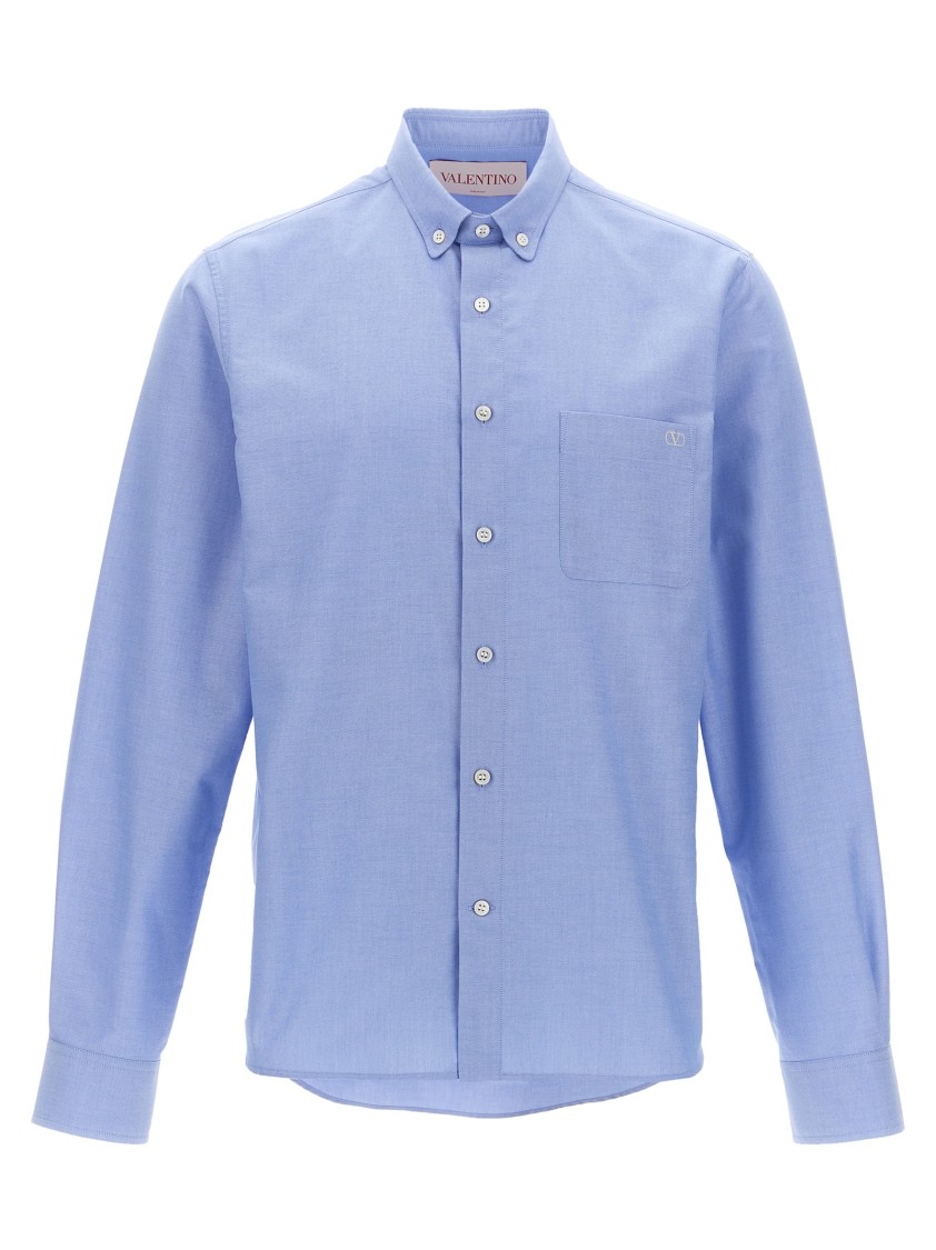 Valentino Camicia Maniche Lunghe Celeste In Blue