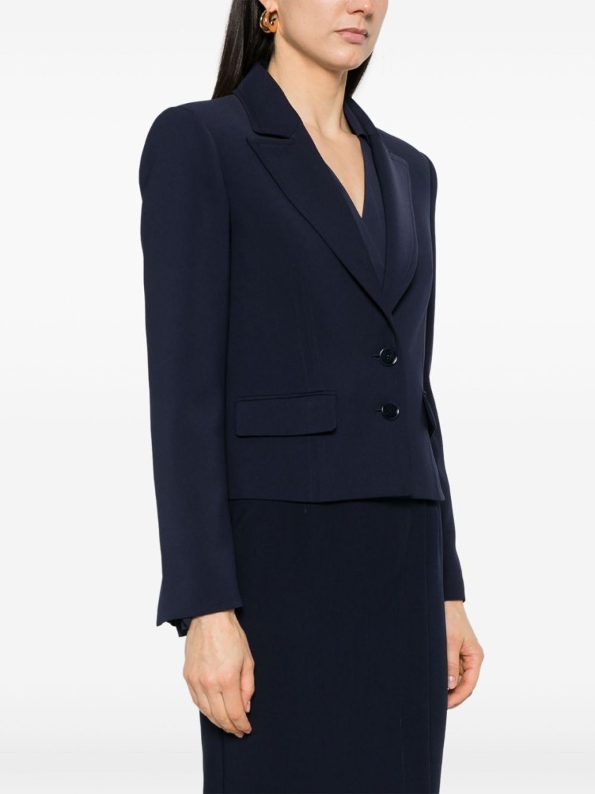 PATRIZIA PEPE PATRIZIA PEPE TAILORED NAVY BLAZER WITH STRUCTURED SHOULDERS