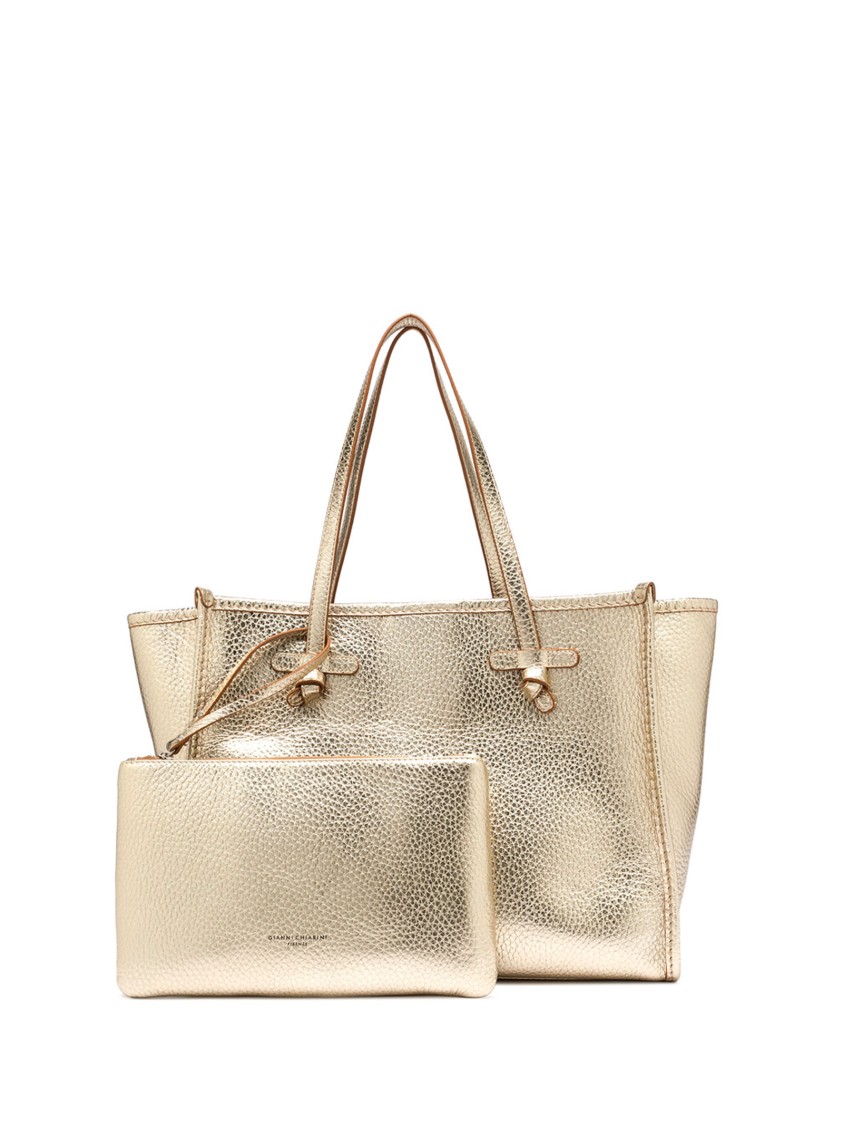 G.chiarini Marcella Marcella Shopping Bag In Bubble Leather Double Light Gold