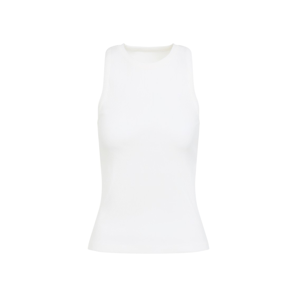 Bottega Veneta Chalk White Cotton Ribbed Tank Top