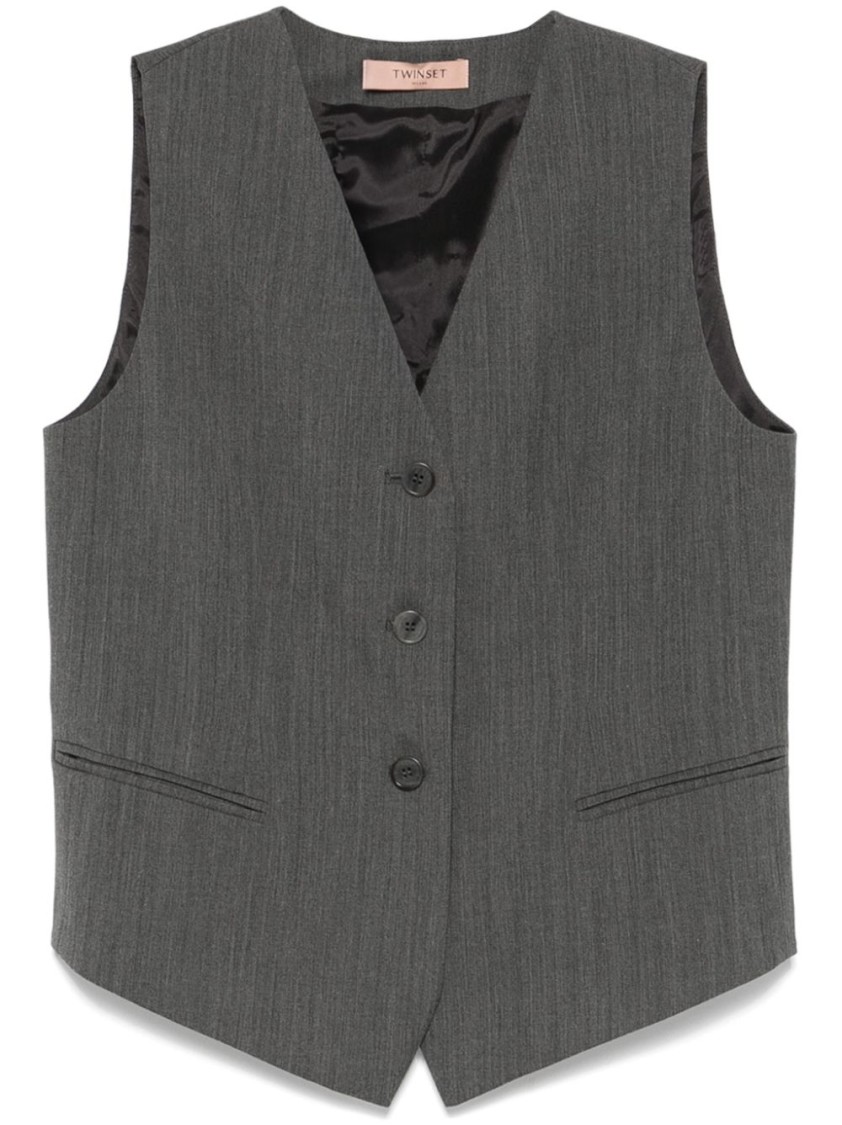 Twinset Jacket Woman Color Grey In Grey