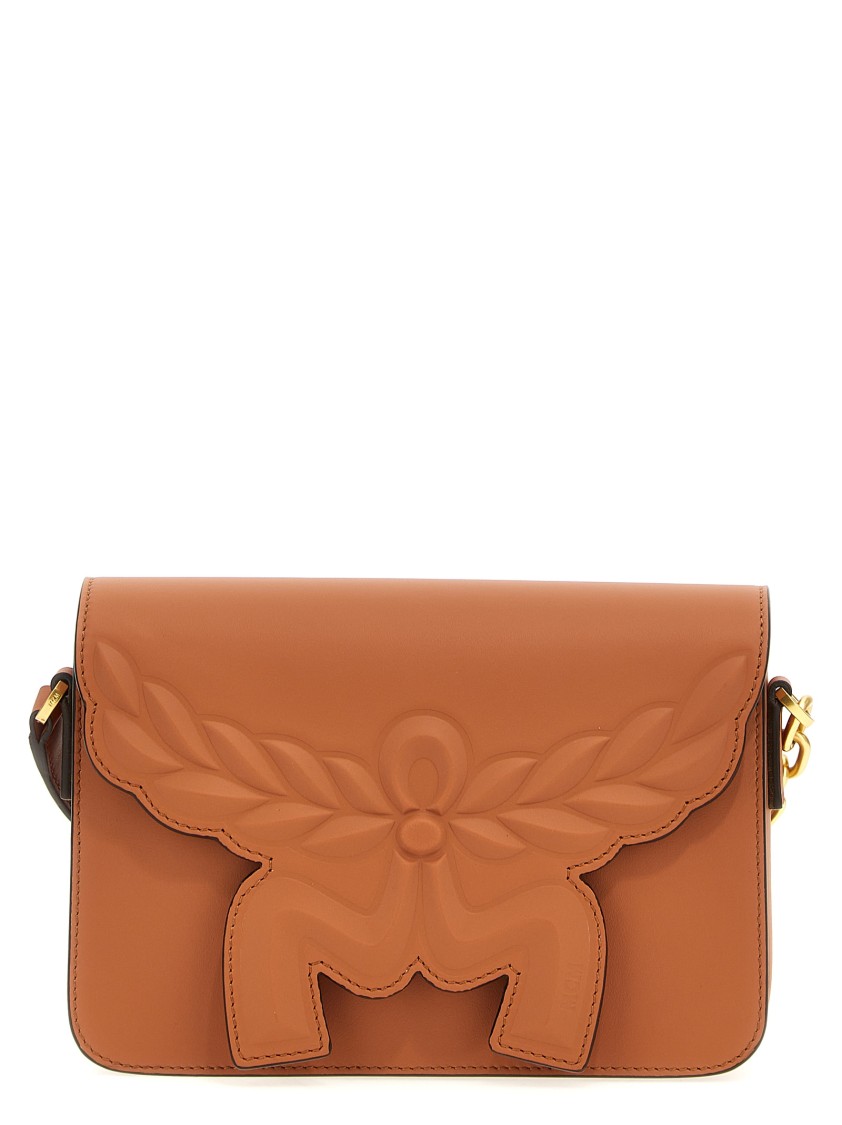 Mcm Brown Himmel Crossbody Bag In Orange