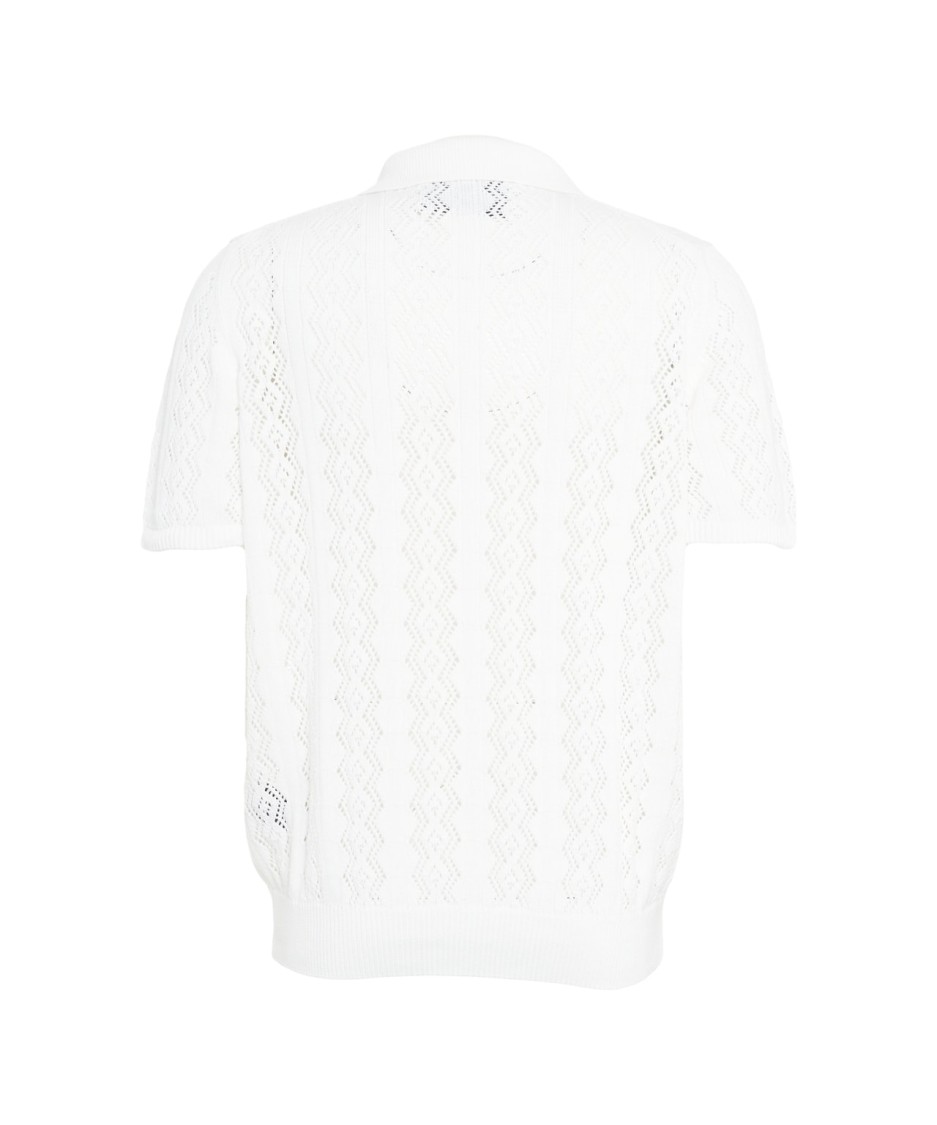 AMARANTO AMARANTO WHITE OPEN KNIT CARDIGAN