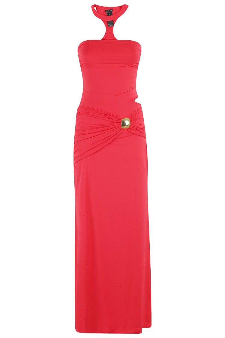 オールインワン・サロペット Federica Tosi Ankle-Length Draped Dress With Gold Jewel Federica Tosi Ankle-length Draped Dress With Gold Jewel