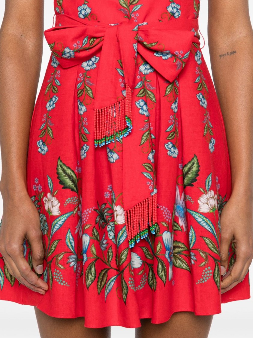 Farm Rio Sweet Bloom Bouquet Mini Dress Sweet Bloom Bouquet Red