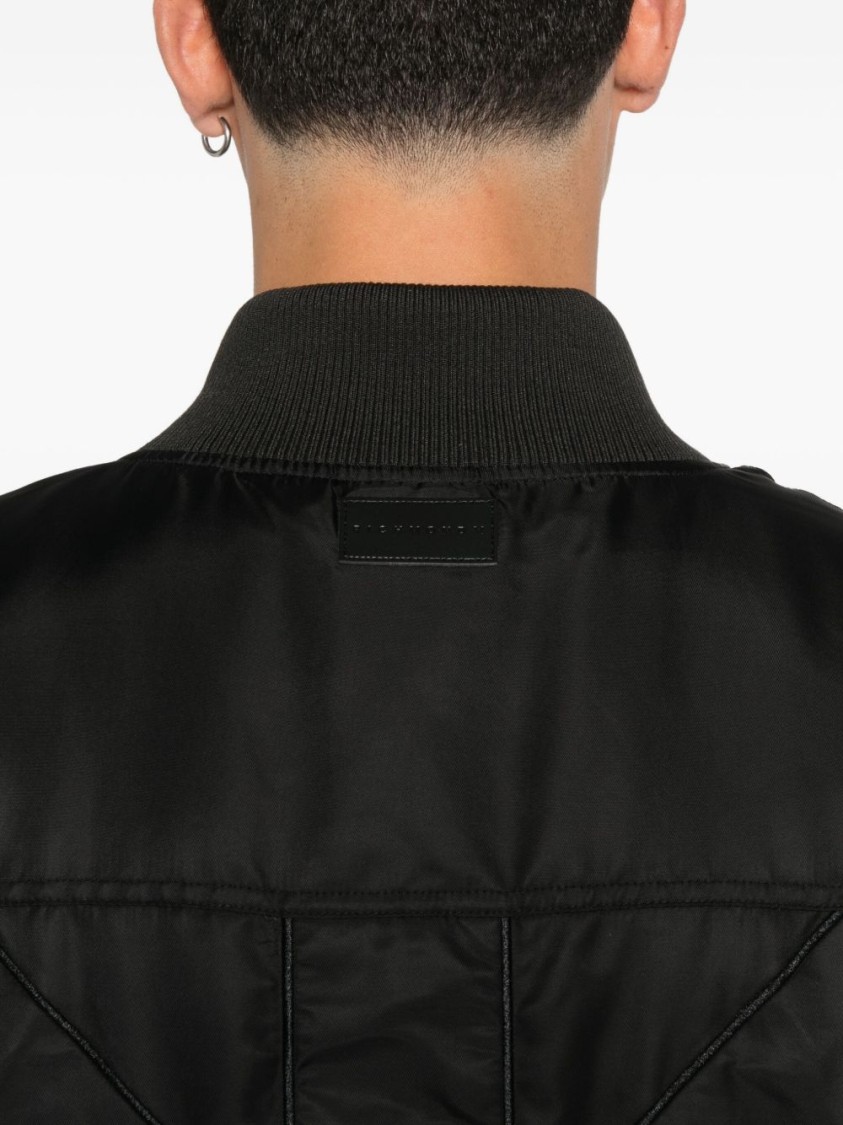 Richmond Black Bomber Jacket With Structured Fit In Black