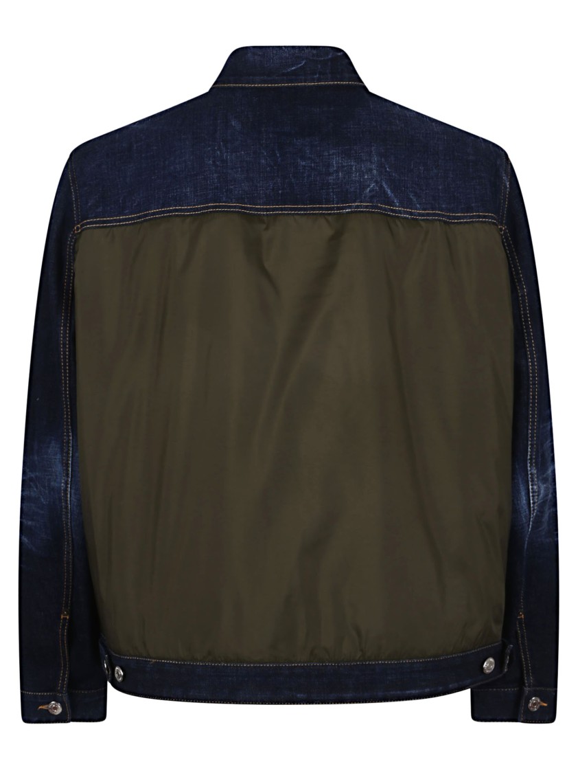Dsquared2 Black Jacket With Classic Collar And Front And Rear Down Filled Panel In Dnim Man In Blue